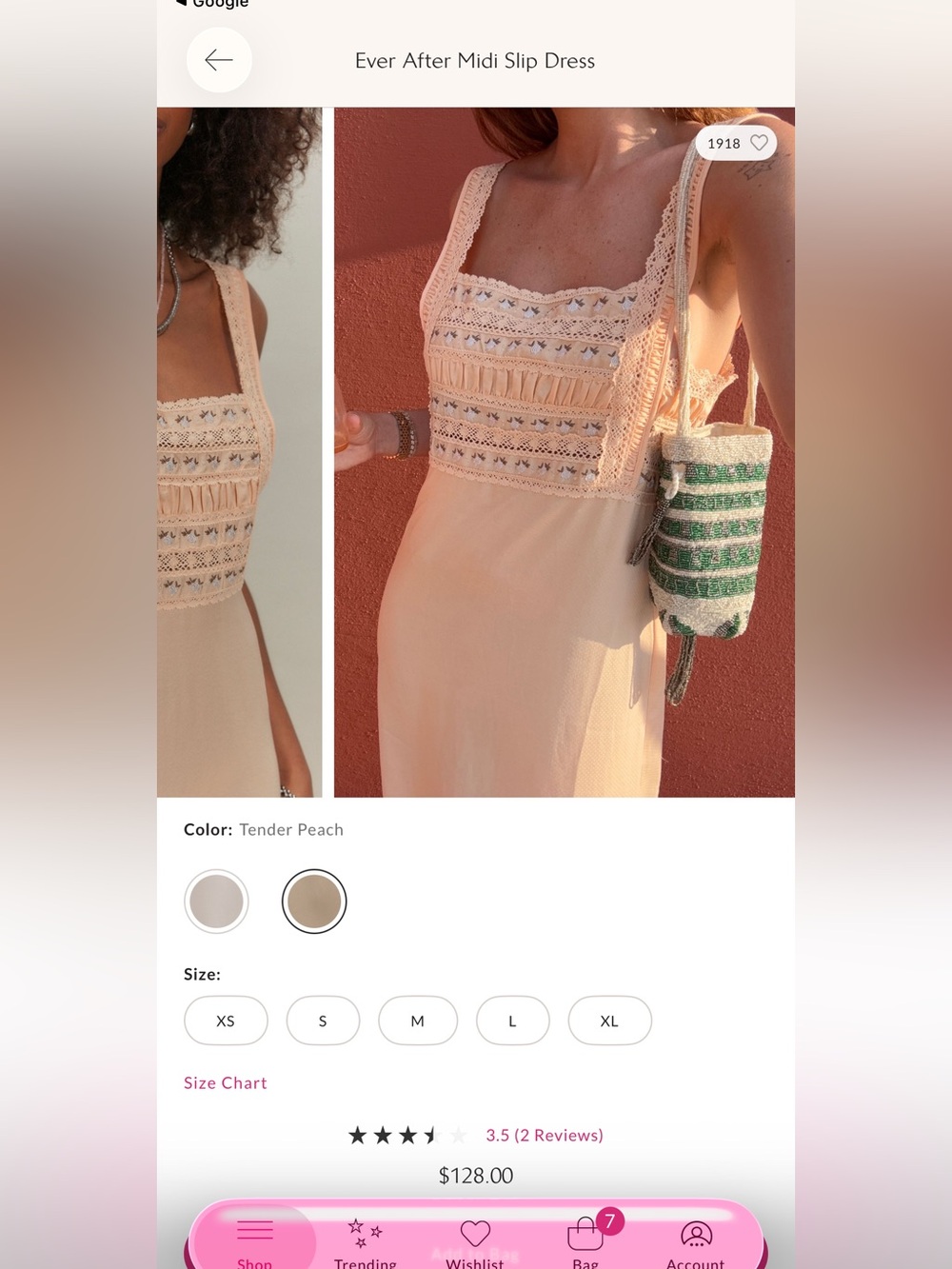 NWT Ever After Midi Slip Dress in Tender Peach - Picture 3 of 14